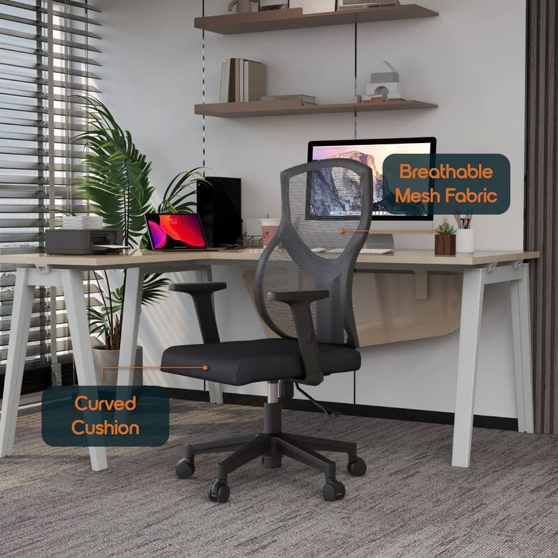 Glen Series Ergonomic Swivel Adjustable Mesh Executive Office Desk Chair with Lumbar Support, Arms, For Work or Home Office