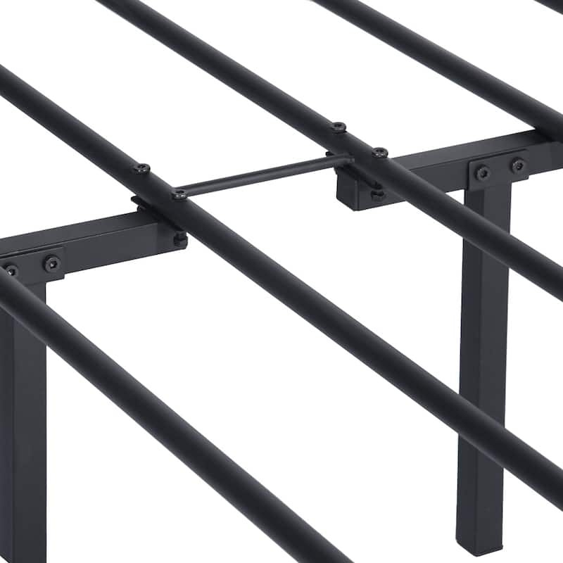 single metal bed frame in black color