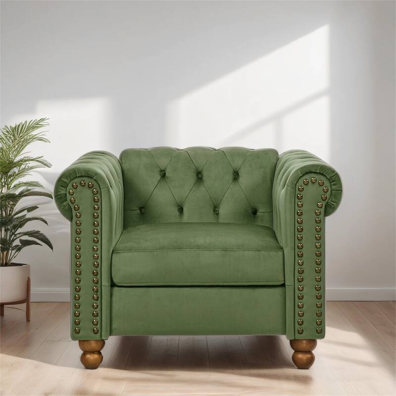 Upholstered Sofa w/ high-tech Fabric Surface/Chesterfield Tufted