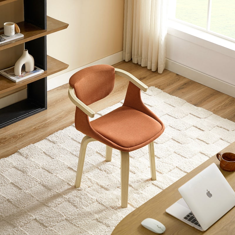 Art Leon Swivel Upholstered and Wood Accent Chair