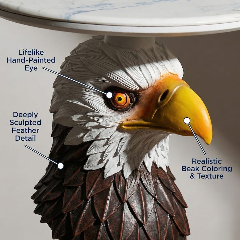 Eagle Head Accent Table Animal Statue End Tables Livingroom