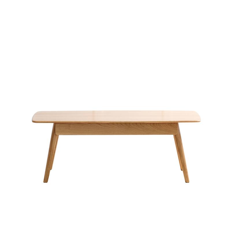 GDFStudio - Lupine Modern FAS-Grade Solid Oak Wood Coffee Table with Storage Drawers & Zhanchen's Varnish Finish - 47.24"L