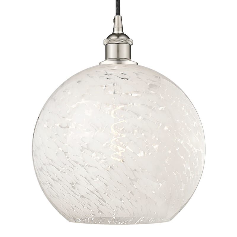 Innovations Lighting 616-1P 14 12 White Mouchette Pendant White - Polished Nickel