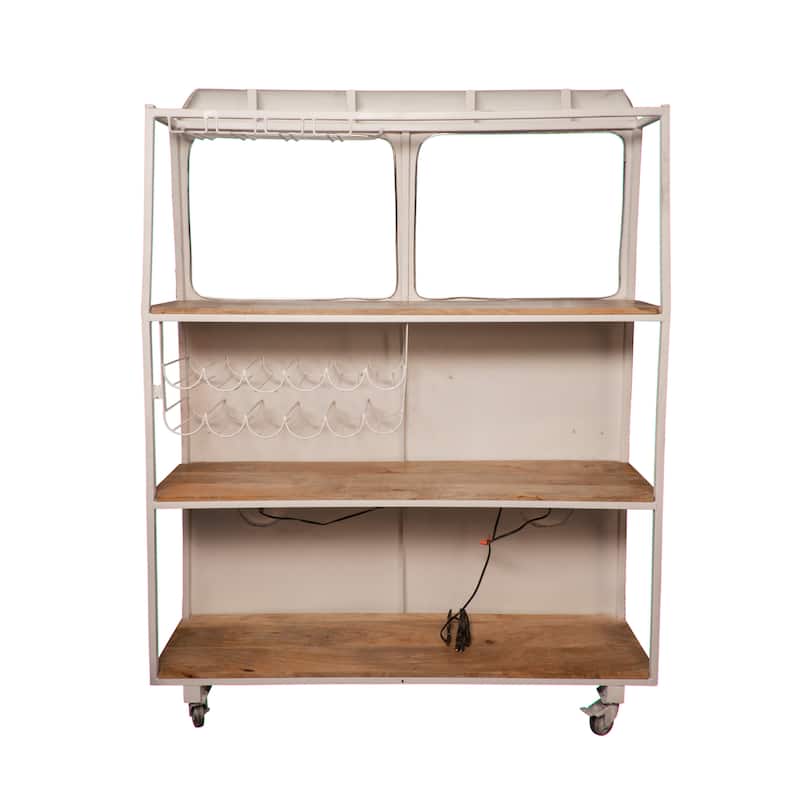 Sagebrook Home Vintage Metal Bus Kombi Bar with Shelves