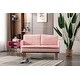 preview thumbnail 31 of 48, Polyester Upholstered Living Room loveseats sofa With Golden Legs
