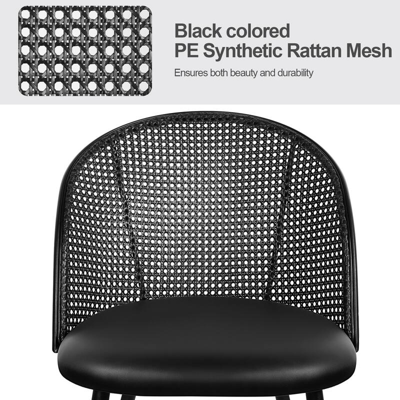Modern Upholstered Rattan Dining Chairs Set of 2/4