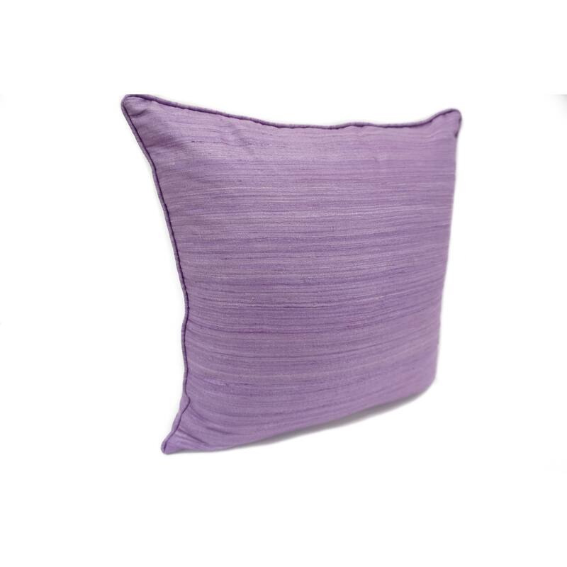 Home&Manor Raw Silk Throw Pillow 18" Light Purple