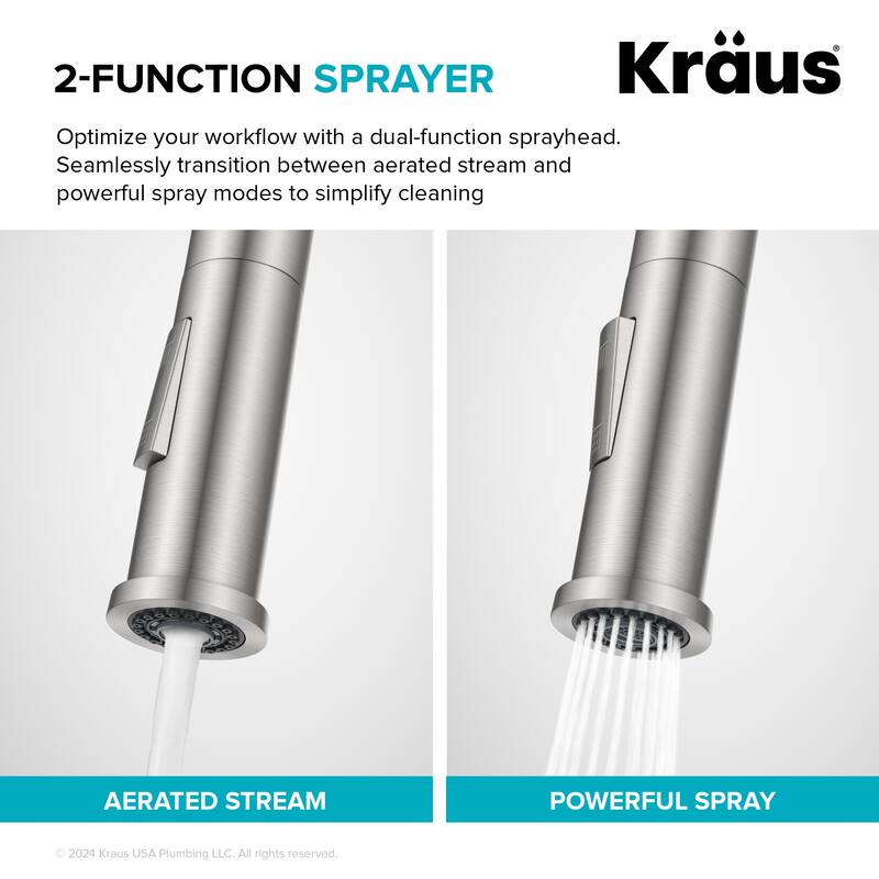 Kraus KPF-2840 Torak 1.8 GPM Single Hole Pull Down Kitchen Faucet with