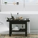 preview thumbnail 9 of 62, Acrylic Waterproof Shower Bench with Storage Shelf, Bathroom Stool & Organizer 16''W - Black