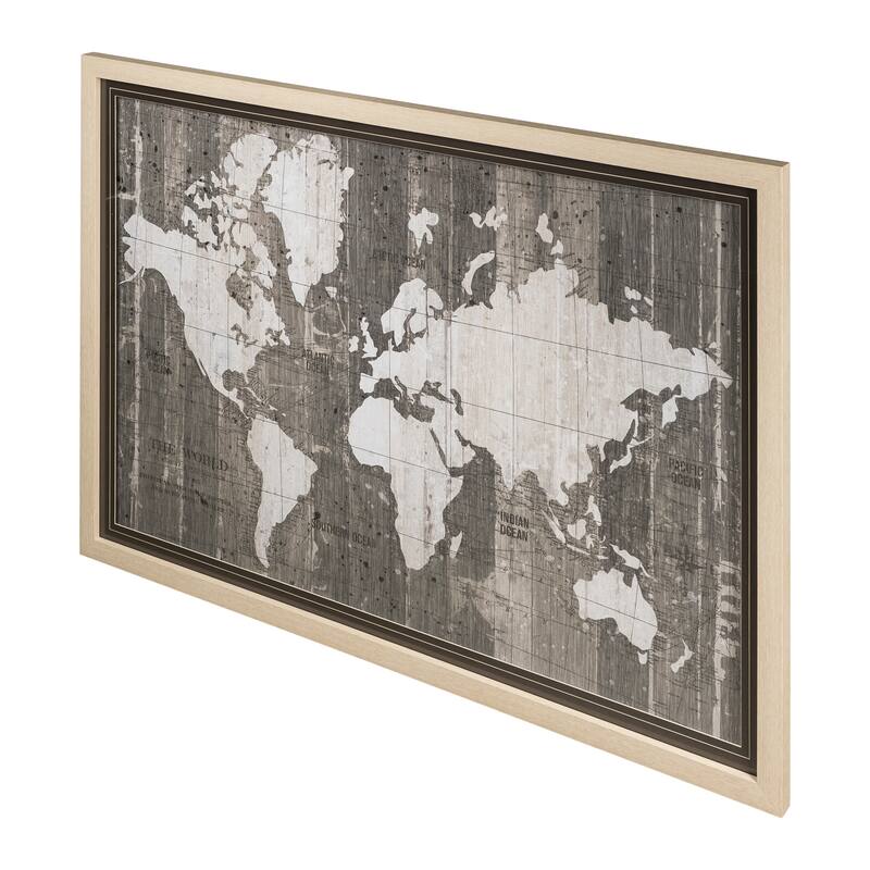 Old World Map Neutral Framed Art Print