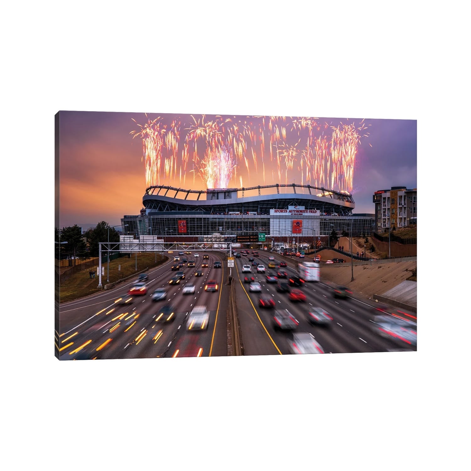 Mile High Stadium Denver Broncos Vintage Canvas Print / Canvas Art