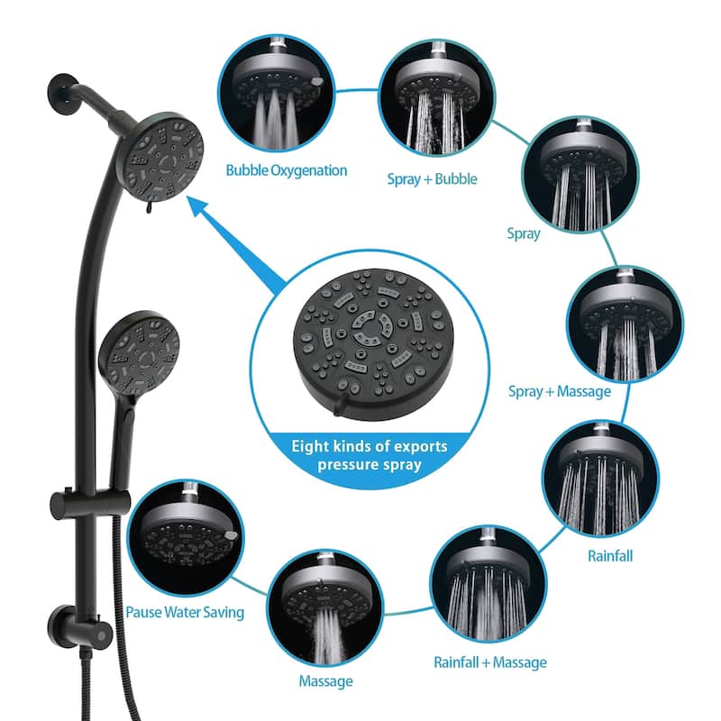 Topcraft Wall Mount Multi-Functional Dual Head Showerhead