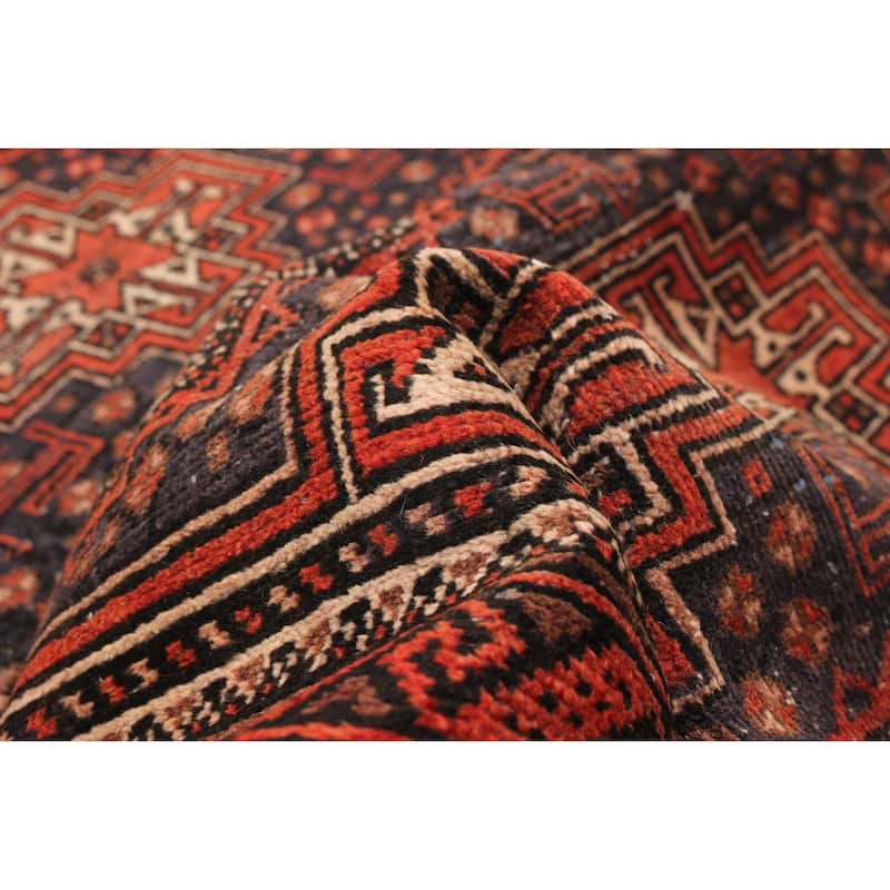 ECARPETGALLERY Hand-knotted Baluch Dark Navy Wool Rug - 3'6 x 7'6