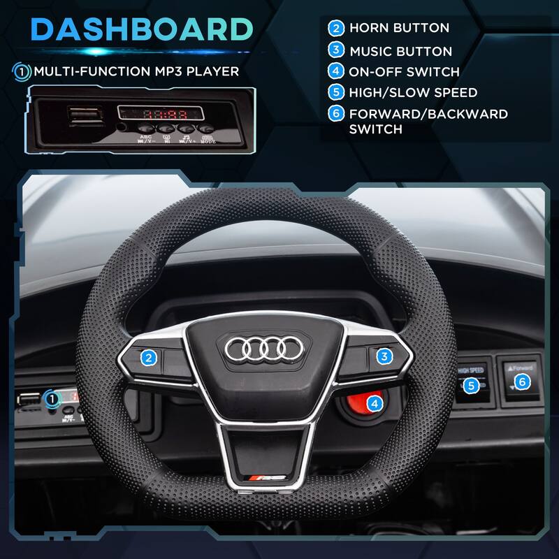 Aosom Kids Ride on Car, 12V Licensed Audi RS E-tron GT 3.1 MPH Electric Car for Kids
