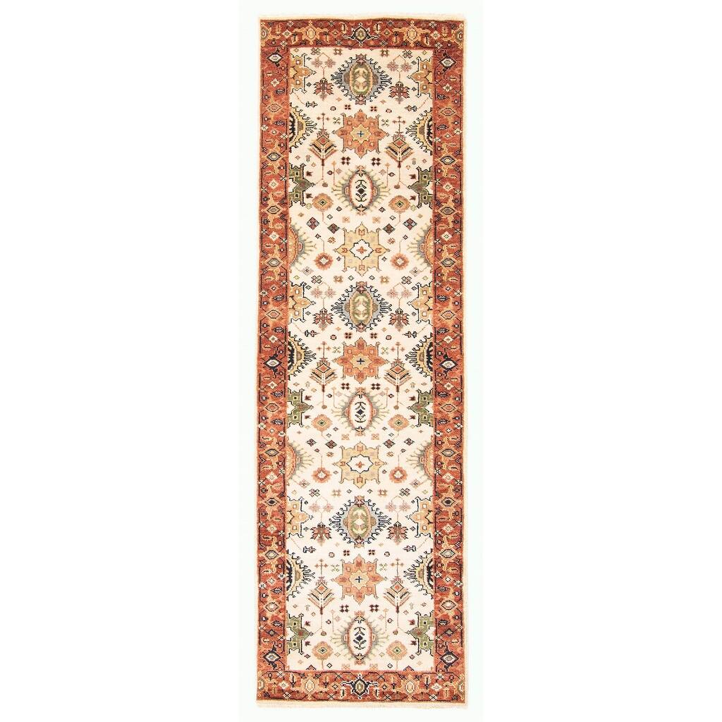 ECARPETGALLERY Hand-knotted Jules Sultane Cream Wool Rug - 2'6 x 7'11