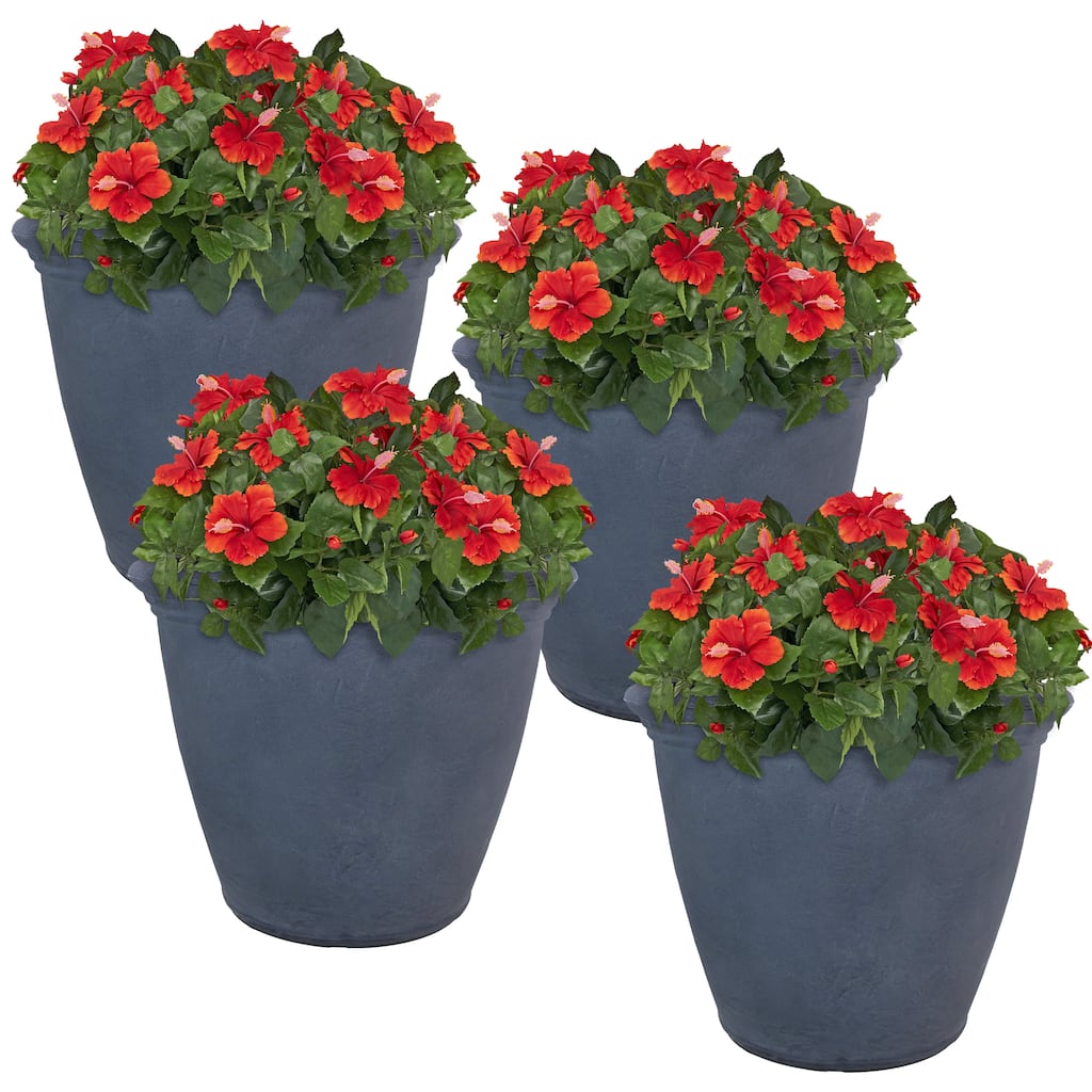 Sunnydaze Anjelica Outdoor Flower Pot Planter - 20-Inch - 4-Pack