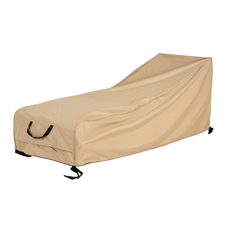 Roomfitters Shield Outdoor Slope Chaise Lounge Cover, Heavy Duty Waterproof - Beige