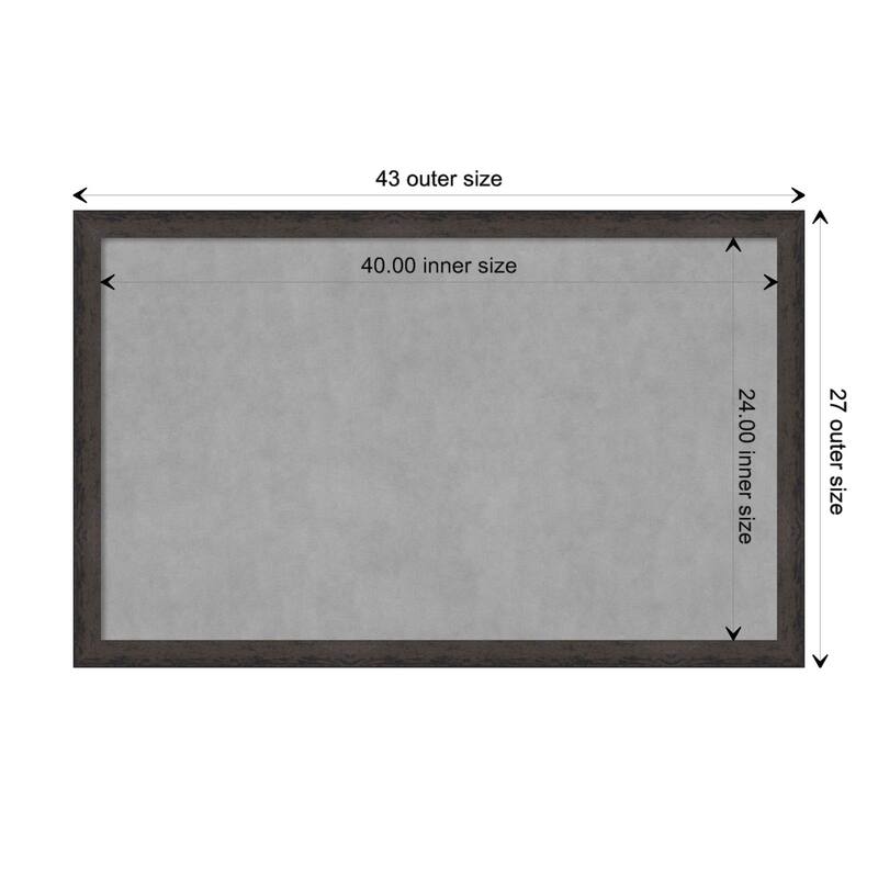 Amanti Art Dappled Black Brown Narrow Framed Magnetic Board - Board Size 40x24