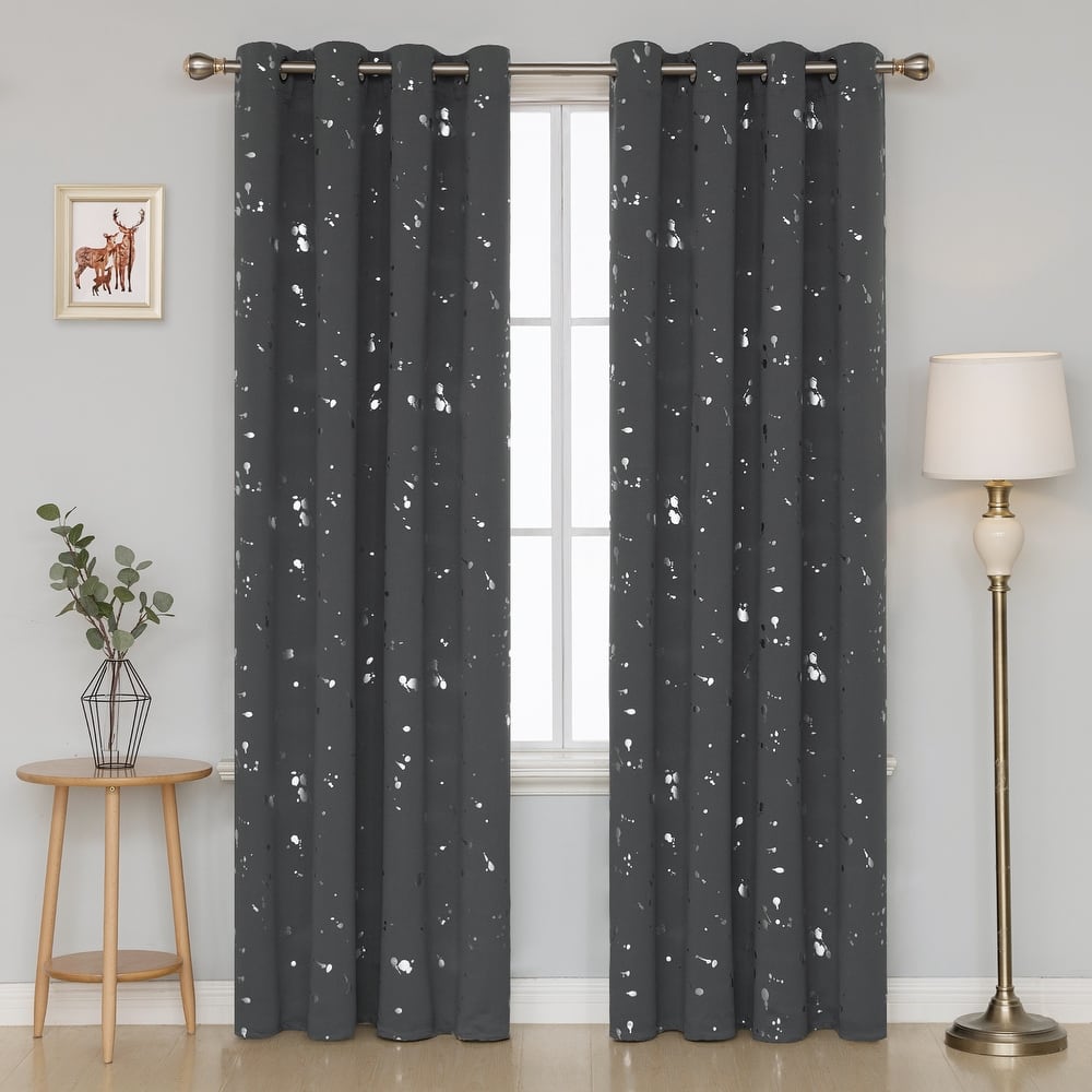 Deconovo Silver Spot 52 Width Curtain Panel Pair (2 Panel)