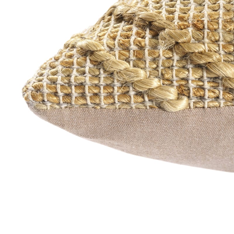 Handmade Medallion Cotton Throw Pillow Cover - 22" - Brown