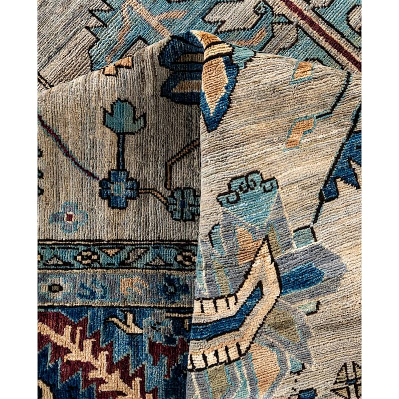 Serapi One-of-a-Kind Hand-Knotted Area Rug - Gray - 10' 0" x 13' 10"