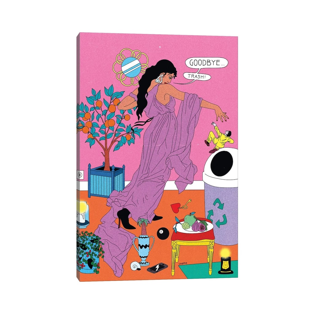 iCanvas "Goodbye Trash" by Cosmo Canvas Print