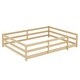 preview thumbnail 8 of 10, Natural Floor Bed with Fence,Wood Kids Bed,Full Size