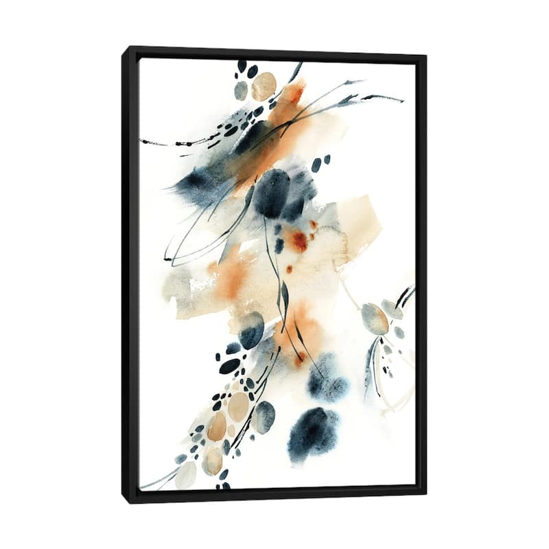 iCanvas "Abstract In Blue And Terracotta III" by Sophie Rodionov Framed Canvas Print - Black - 48x32