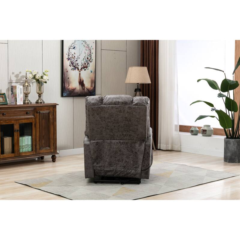 Microfiber Power Motion Heating Message Recliner with USB Charge Port