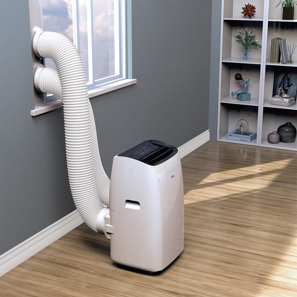 slide 2 of 18, TCL TCL 10,000 BTU Q-Series Dual Hose Portable Inverter AC, 450 Sq. Ft., Works with Smart Home Devices, (H10PD56W)