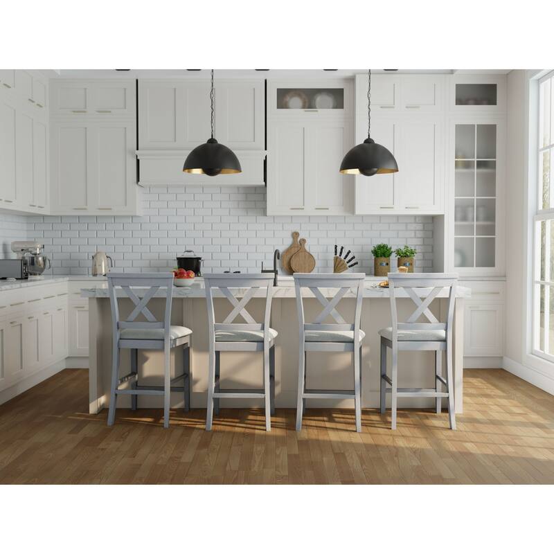 X-Back Counter Stools - 40" - Antique White - Set of 2