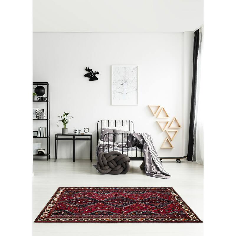 ECARPETGALLERY Hand-knotted Melis Vintage Red Wool Rug - 5'10 x 8'9