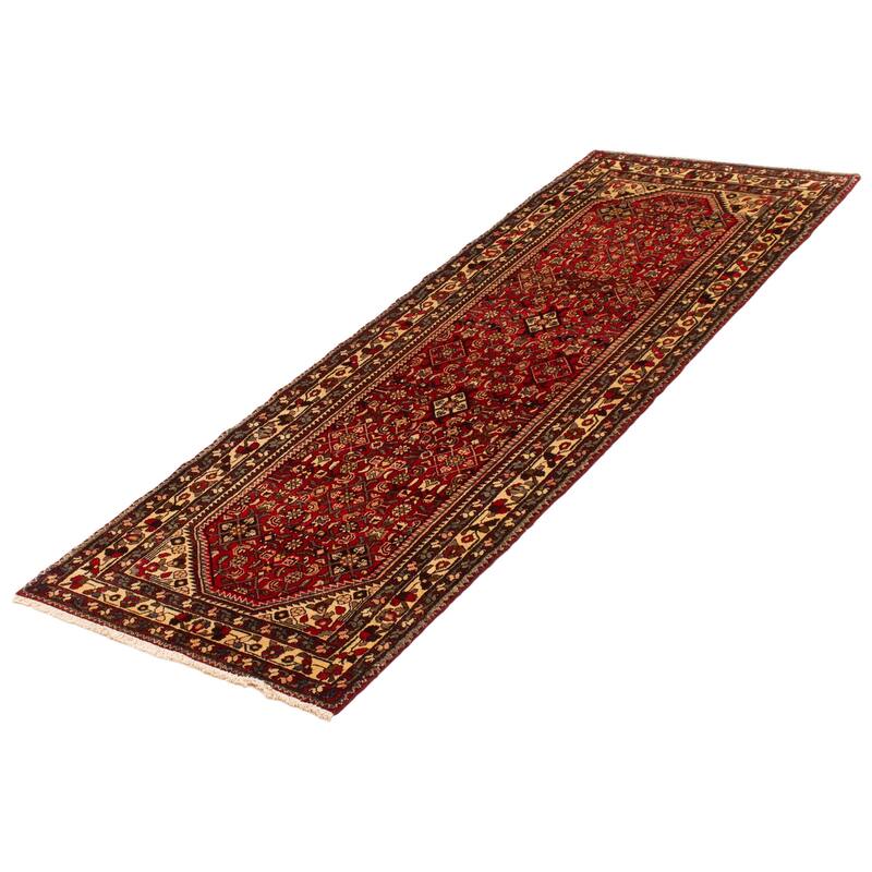 ECARPETGALLERY Hand-knotted Andelz Red Wool Rug - 3'6 x 10'0