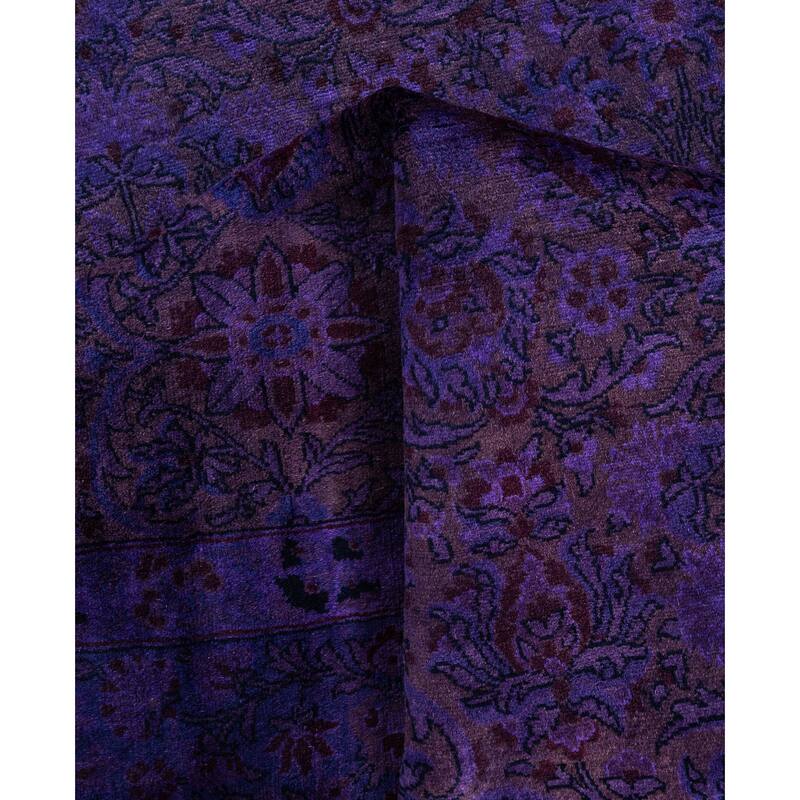 Overdyed One-of-a-Kind Hand-Knotted Area Rug - Purple - 4' 6" x 7' 0"