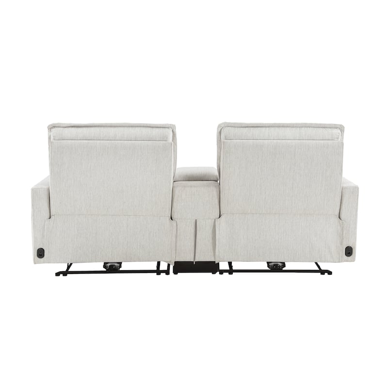 Autrey Fabric Power Double Reclining Loveseat with Center Console