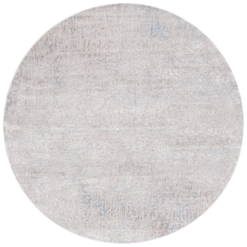 SAFAVIEH Platinum Altie Glam Abstract Rug - 6'7" Round - Grey/Beige