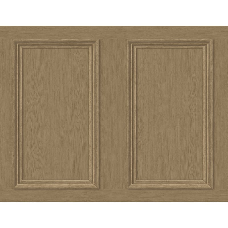 Stacy Garcia Home Faux Wood Panel Peel and Stick Wallpaper - 27 in. W x 18 ft. L - Honey Brown