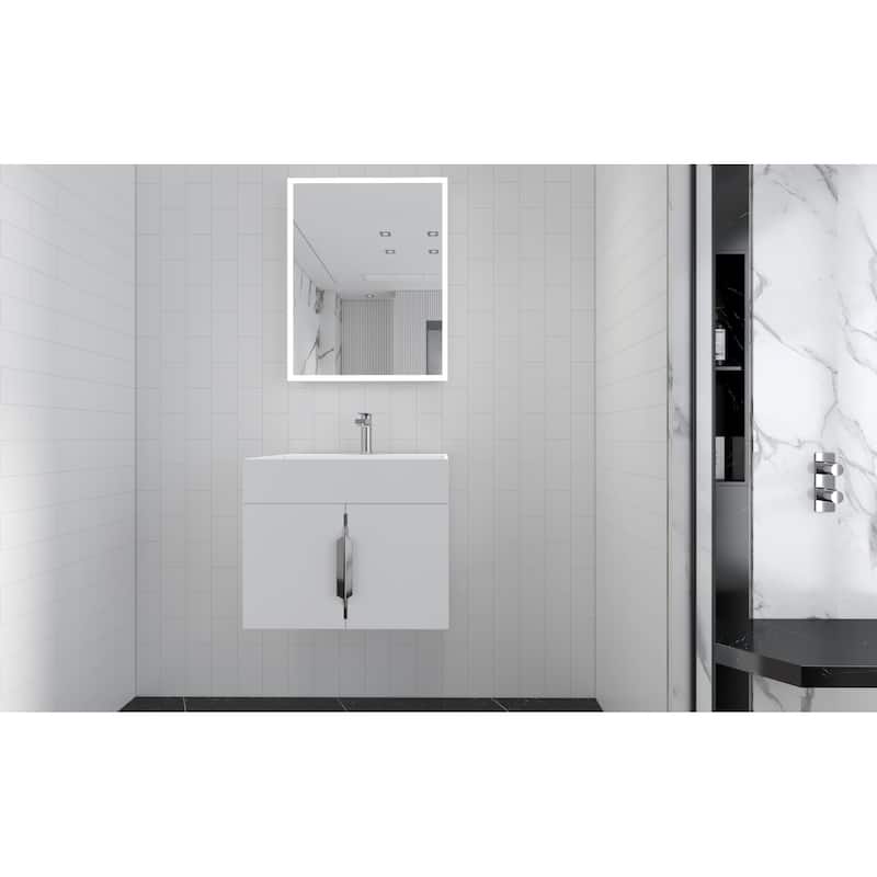 Amazon 24" Wall Mounted Bathroom Vanity Set w/ White Top