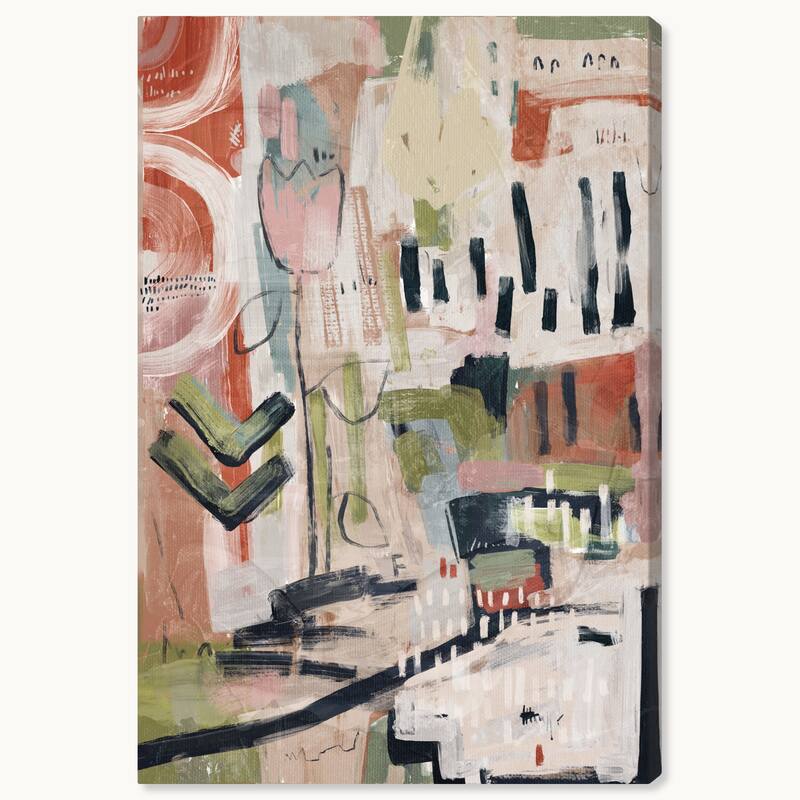 Wynwood Studio Canvas Abstract Piano with my Flowers Green Modern & Contemporary Wall Art Canvas Print