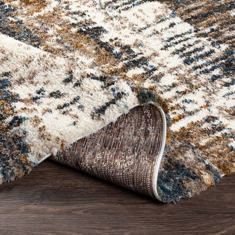 Livabliss Cathal Abstract Stripe Shag Area Rug