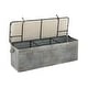 preview thumbnail 4 of 38, Gray Upholstered Modern Farmhouse Metal Storage Bench 50" x 18" x 16"