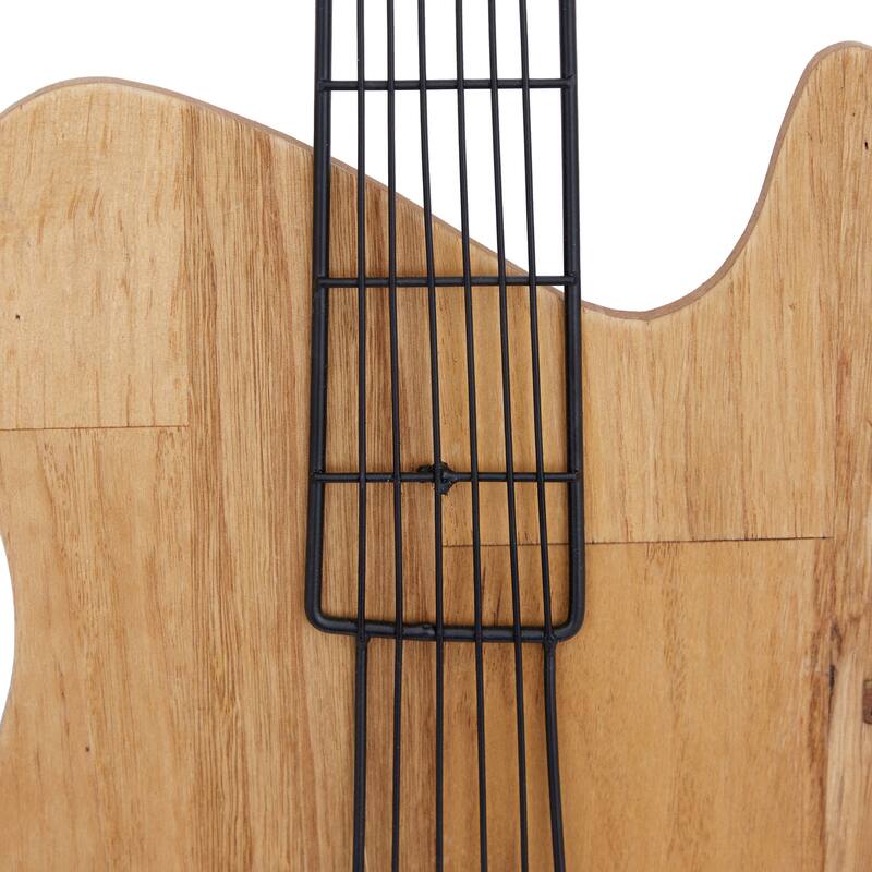Brown Wooden Guitar Home Wall Decor