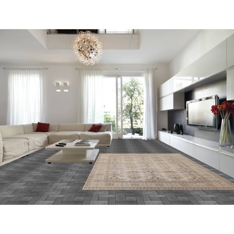 Geometric Oushak Oriental Area Rug Handmade Wool Carpet - 8'10"x 11'11"