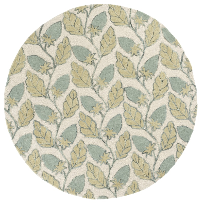 SAFAVIEH Handmade Jardin Magdaleen Wool Rug - 6' Round - Green