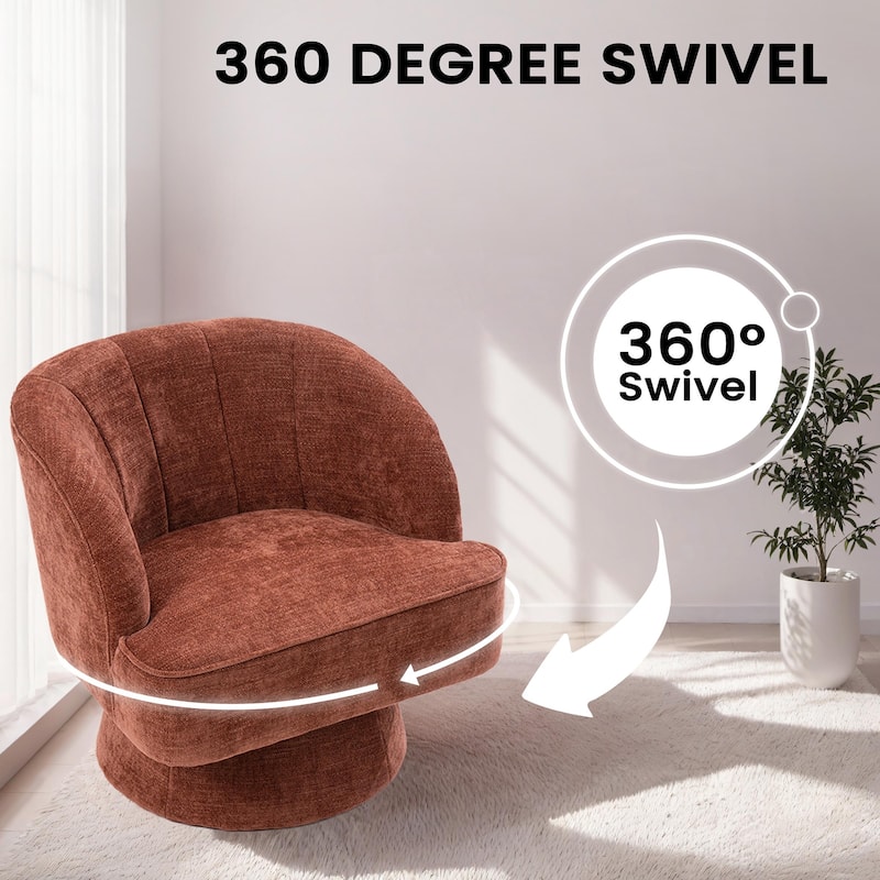 Upholstered Swivel Accent Chair Armchair, Barrel Chair, Club Chair