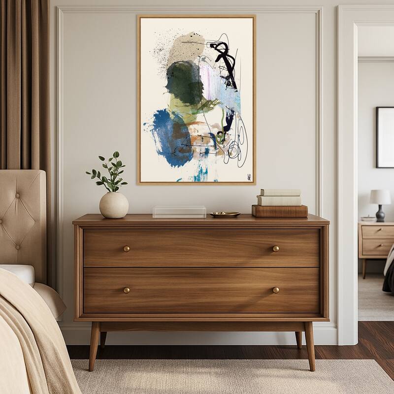 Twin Abstract by Dan Hobday (23 x 33 in.), Framed Canvas Wall Art Print