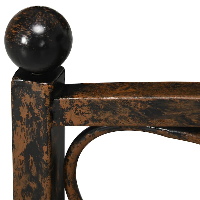 Outsunny Classic Garden Bridge with Safety Railings Arc Footbridge Decorative Pond Bridge for Backyard Creek Stream, Rust Brown