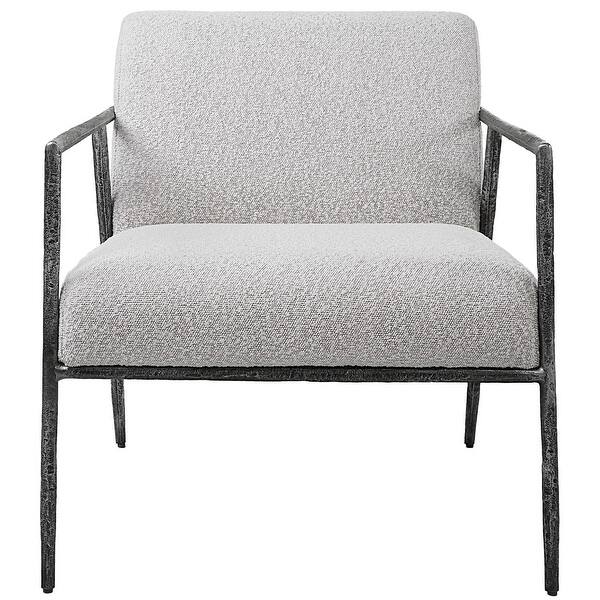 slide 2 of 5, Uttermost 23660 Avila 27"W Contemporary Boucle Upholstered Accent Gray Boucle
