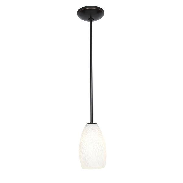 slide 2 of 6, Access Lighting Champagne - Glass Pendant - 1-Light Pendant - Rod - White Stone Glass Shade - Incandescent White