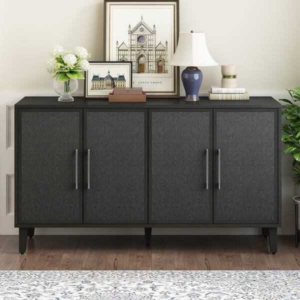 Storage Sideboard Free Standing Storage Organizer for Living Room Linen Cabinet Door Dresser with Adjustable Shelves, Black - Bed Bath & Beyond - 39956151 Storage Sideboard Free Standing Storage Organizer for Living Room Linen Cabinet Door Dresser with Adjustable Shelves, Black - Bed Bath & Beyond - 39956151